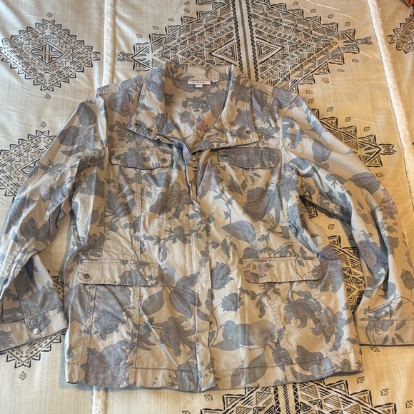 Chico's Beige and Purple Floral Jacket - Picture 2 of 8